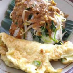 Nasi Pecel Telur Dadar/ceplok