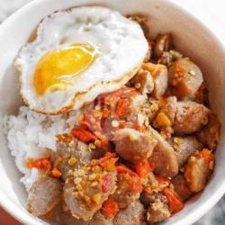 Rice Bowl Bakso Goreng   Telor