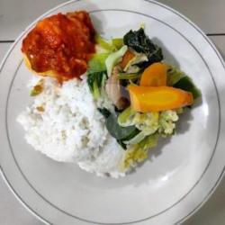 Nasi Rames Telor Balado