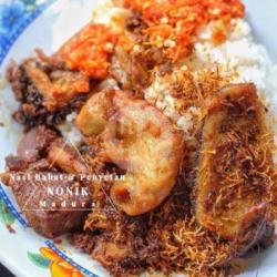 Nasi Babat Campur (babat,usus,paru)