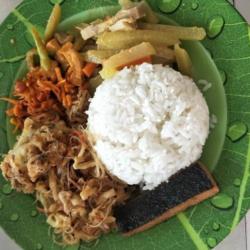 Nasi Sayur Pakai Ikan Vegetarian