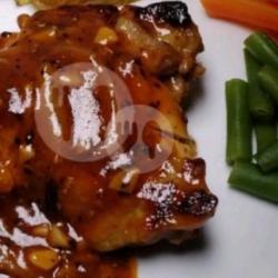 Chicken Steak Rice Paha Bbq Sauce Ala Hotel Bintang 5