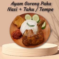 Nasi   Ayam Paha  Tahu/tempe Sambal Dadakan