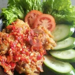 Nasi   Ayam Geprek Njerit Sambel Bawang   Tahu Goreng   Jamur