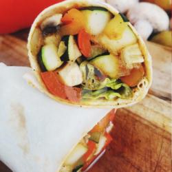 Sauteed Mushroom Tortilla Wrap