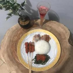 Nasi Sate Plecing Ayam