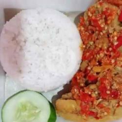 Telor Dadar Sambal Geprek Nasi