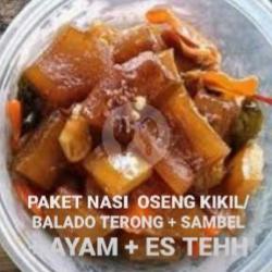 Nasi   Oseng Kikil/ Balado Terong   Sambal   Ayam   Es Teh