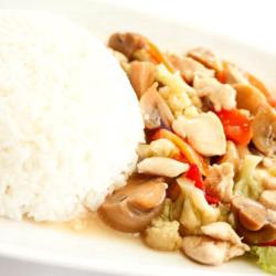 Nasi Ayam Cah Jamur