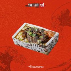 Thin Sliced Beef Yakitori Rice Box   Free Ocha