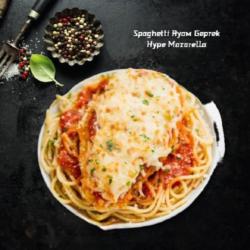 Spaghetti Ayam Geprek Hype Mozarella