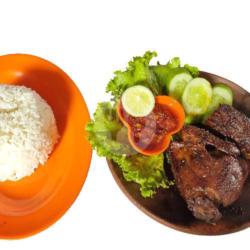 Paket Nasi   Bebek Bakar Dada   Tempe   Lalapan   Sambal