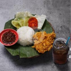 Nasi Kulit Oseng Kentang    Es Teh Manis