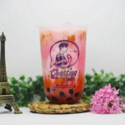 Strawberry Drink With Boba By Chatting Time