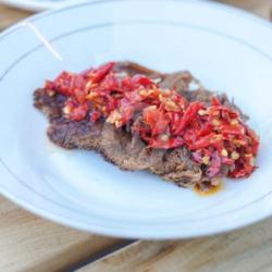 Nasi   Dendeng Kering Balado