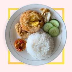 Telor Geprek   Nasi