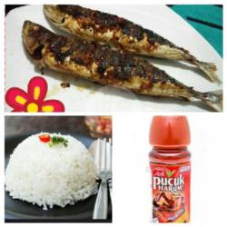 Ikan Cue Bakar   Nasi   Teh Pucuk