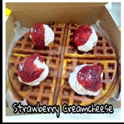 2pcs Strawberry Cream Cheese Waffle