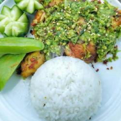 Paket Ayam Penyet Sambel Ijo Tempe Goreng