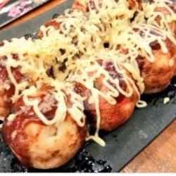 Takoyaki Cornet Taburan Keju / Kulit Ikan Cakalangn