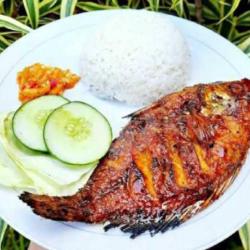 Paket Nasi  Ikan Kuwe Bakar Tahu,tempe