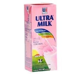 Ultra Milk Strawberry 250ml (dingin/tidak)