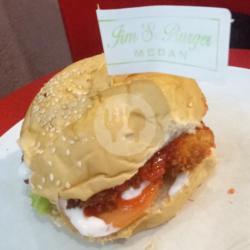 Burger Ayam Crispy   Keju