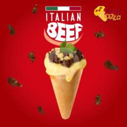 Italian Beef Single Pizza Cone