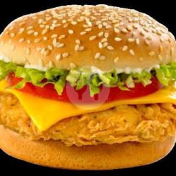 Chicken Burger Crispy Extra Keju