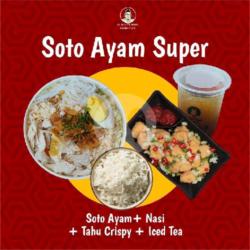 Soto Ayam Super   Tahu Crispy   Teh