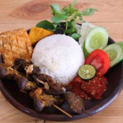 Nasi Ati Ampela Tempe Tahu  Lalapan