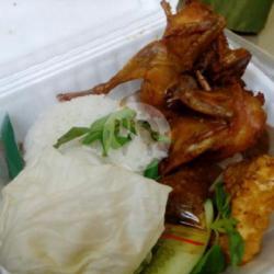 Lalapan Puyuh Goreng   Nasi