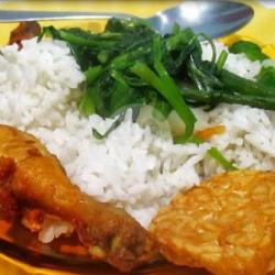 Nasi Sayur Bayam   Ayam Goreng