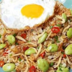 Nasi Goreng Pete Teri Telor Pisah