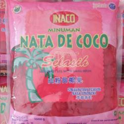 Inaco Nata De Coco Selasih Rasa Strawberry