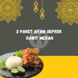 3 Paket Ayam Geprek Rawit Merah