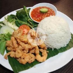 Nasi Tempong Udang Goreng Tepung