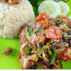 Nasi Ayam Pecak Dada / Paha Atas