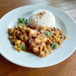 Aloo Gobhi Mutter   Plain Rice