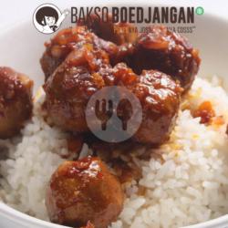 Nasi Bakso Saus Mentega