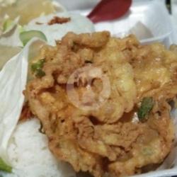 Telor Geprek   Nasi   Tempe Goreng