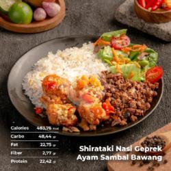 Shirataki Nasi Geprek Ayam Sambal Bawang (483 Cals)