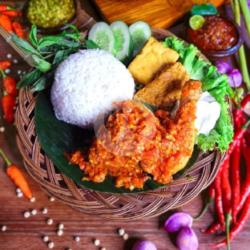 Paket Nasi Ayam Gepuk Sambel Goreng