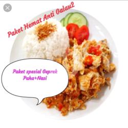 Paket Nasi  Paha Ayam Geprek