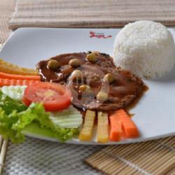 Nasi Steak Daging Sapi