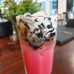 Es Cincau Sirup Merah Susu