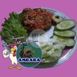 Ayam Geprek (dada) Sambal Korek   Lalapan