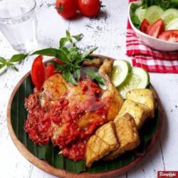 Nasi Paha Penyet Tanpa Tulang Nampool Tahu Tempe