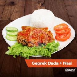 Ayam Dada Geprek   Nasi Putih