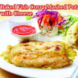 Baked Fish Curry Mashed Potato With Cheese